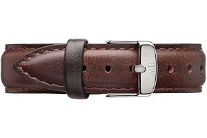 Daniel Wellington Classic Bristol, Montre Marron/Argent Bracelet, 18mm, Cuir, pour Femmes et Hommes