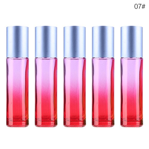 5 Unids 10 ml Degradado Aceite Esencial botella de Cristal Líquida Viaje Pequeña Botella de Perfume Mini Aceite Líquido Envase Cosmético