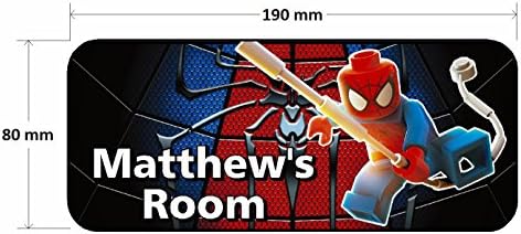 Solo Signs UK Lego Spiderman Door Plaque - Personalised Childrens Bedroom Gift Sign (SS30016)