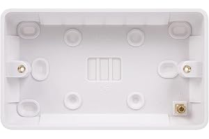 Schneider Electric Lisse White Moulded - Double Surface Pattress Box, 25 mm Deep, GGBL9225S, White