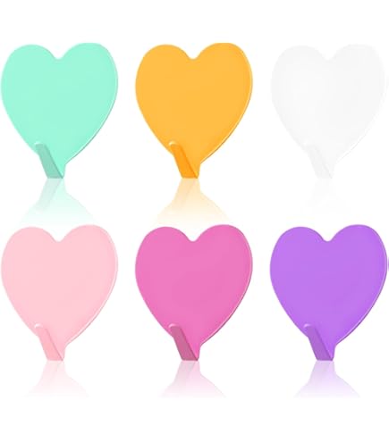 10 Ganci A Cuore Autoadesivi - Acciaio Inox, Colorati E Senza Fori - Foto 3