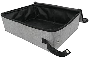DEAUTIE Katzentoilette, Tragbare Faltbare Katzentoilette, wasserdichte Katzentoiletten, Zusammenklappbare tragbare Katzentoilette, Leicht für Reisen, Outdoor, Park, Zuhause (Grau)