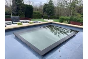 Infinity Rooflight All Glass Fixed Flat Roof Light Skylight Roof Window Flat Lantern Double Glazed Rooflight Toughened Glass Argon Gas Filled Clear Sky Light 1000 x 1000