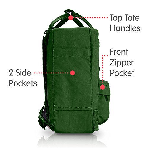 Fj  llr  ven Unisex Rucksack K  nken Mini  Leaf Green  13 x 20 x 29 cm  7 Liter  23561-615