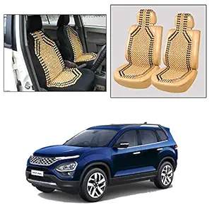 Oshotto Wooden Car Beads Car Wooden Acupressure Bead Seat Cover Compatible with Tata Safari 2021 - Set of 2