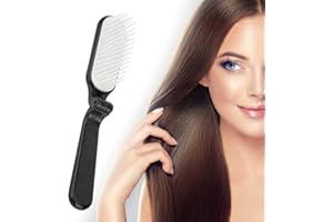 DOACT Kieszonkowa składana szczotka do włosów grzebień składany podróżny grzebień do masażu skóry głowy prezent dla kobiet (czarny)