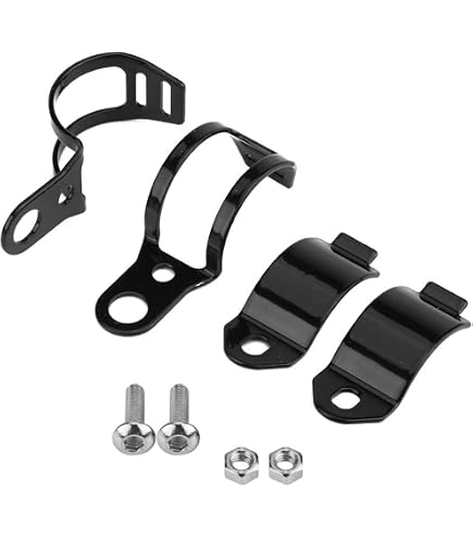 Support De Montage Clignotant Moto - Réglable Fourche 30mm - Métal Noir Universel - 6