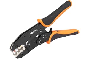 KF CPTEC Pince a Sertir pour Cosse Electrique isolées - Pince à Sertir à Cliquet 0.5-6mm² - Pince Sertir pour cosse isolées en nylon