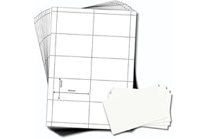 OfficeGear Name Badge Inserts Business ID Badges Refills (550 Pack) 90x54mm - White A4 Printable Card 150 GSM - 55 Sheet 550 Perforated Cards