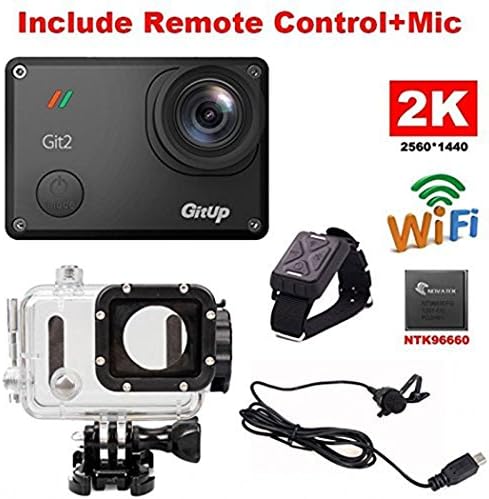 Riyc GitUp Git2 2K 30fps Novatek 96660 1080P WiFi Action Outdoor Sports Helmet Waterproof Camera Dvr (With Extra Mic+Remote Control)