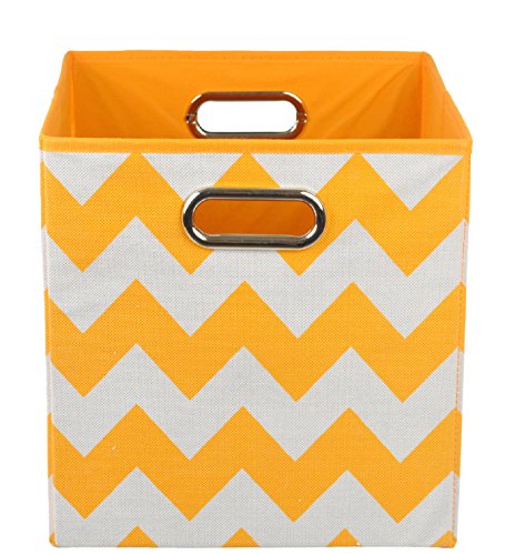 Modern Littles Chevron Folding Storage Bin (Bold Orange)