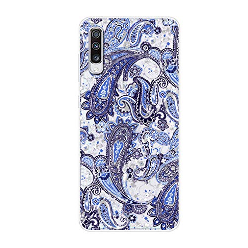 Preisvergleich Produktbild Karomenic kompatibel mit Samsung Galaxy A70 Silikon Hülle Kreative Cartoon Transparent Handyhülle Durchsichtig Schutzhülle Crystal Clear Weiche Soft TPU Tasche Bumper Case Etui,Graffiti