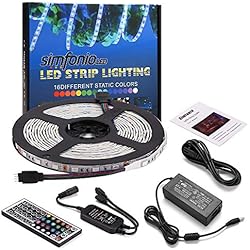 Simfonio Tiras Led RGB 5 Metros 300 Leds 5050 SMD Tira LED de Luces LED Kit Completo