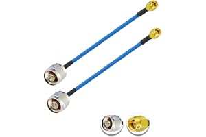 Vecys 2PCS SMA Hane till N Typ Hane RF Koaxialkabel N Typ RF Koax Pigtail Kabel 6" /15CM RG402 SMA Hane 50 Ohm Förlängningskabel med Låg Förlust