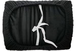 DG Catiee Bar Stool Cover Cushion Rectangle,Elastic Stool Seat Pad Cushion Stretch Slipcover for Home/Party/Dressing Table Stools Cover (1Pc-24x34cm,Black)