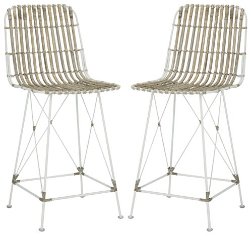 détail Safavieh Tabouret de Bar, Rotin, Naturel, 53 x 45 x 94,99 cm