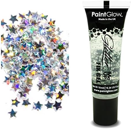 Stargazer Loose Glitter Stars + Fixing Gel Eyeshadow Dance Makeup Face Body Hair Nails Art Gems Sequins