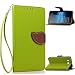 Produktbild Meet de Folio PU Leder Wallet Case Schutzhülle für Microsoft Lumia 950 Nokia N950 Brieftasche Case Hülle mit Kartenfächer und Bargeld Ledertasche im Bookstyle in grün