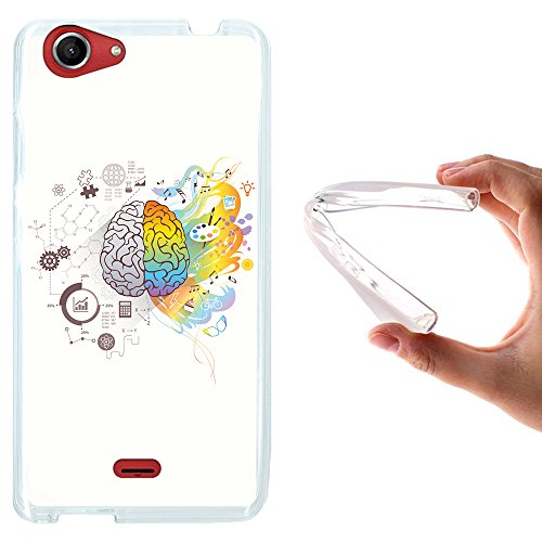 WoowCase - Custodia Cover Flessibile in Gel per [ Wiko Pulp FAB ] Ultra Sottile Silicone Cervello Musica E Scienza