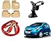 Auto Pearl Premium Quality Car Accessories Combo of Car Floor Foot Mats 4D Beige. & Car Heavy Duty Jumper Booster Cables Anti Tangle Copper. & Universal Car Windshield Mount Holder Mobile Stand. RS.2019.00
