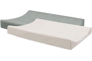 Jollein Skötdyna överdrag frotté – havsgrön/elfenben – 2-pack – 50 x 70 cm – 85% bomull, 15% polyester – OEKO-TEX certifierad – överdrag skötdyna