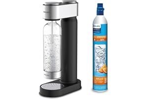 Philips Water ADD4902BK/10 GoZero Sparkling Water Maker, Plastic, 1 Liter, Black