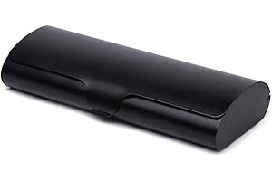 kuou Slim Aluminium Glasses Case, Lightweight Eyeglasses Case Spectacles Protection Case with Aluminium Outer Shell and Snap Lock for Women Men