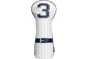 BIG TEETH Cubiertas para cabezas de golf Big Dientes para conductor Woods #3#5 Fairway Hybrid UT, accesorios de golf, diseño uniforme blanco, con etiqueta de número (cubierta #3)