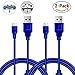 Price comparison product image 2 Pack 3M PS4 Controller Charging Cable, Micro USB Charger Sync Cable for Sony PlayStation 4/ DualShock 4/ PS4 Slim/ PS4 Pro/ Xbox One/ Xbox One S/ Xbox One Elite/ Xbox One X Controllers (Play and Charge) - Blue