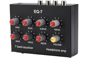Kaneorooir EQ-7 Car Audio Headset Amplifier 7-Band EQ Equalizer 2 Channel Audio Mixer Equalizer Digital Sound Equalizer
