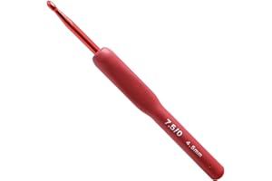 RUNFENG 1Pieza Ganchillos Crochet Ergonomicos de Silicona,Aguja de Ganchillo Ideal para Cualquier Tipo De PatróN E Hilado,Crochet Hook Set,Regalo para Mujeres,Kit de Agujas de Tejer Ganchillo Crochet-4.5 MM