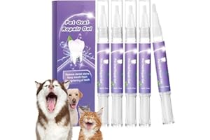 GEHANICO Pet Oral Repair Gel Haustier Zahnreinigungsstift Beseitigen Sie Mundgeruch BekäMpfen Sie Zahnstein Ohne ZäHneputzen Gel FüR Die Mundpflege Von Haustieren (5 PCS)