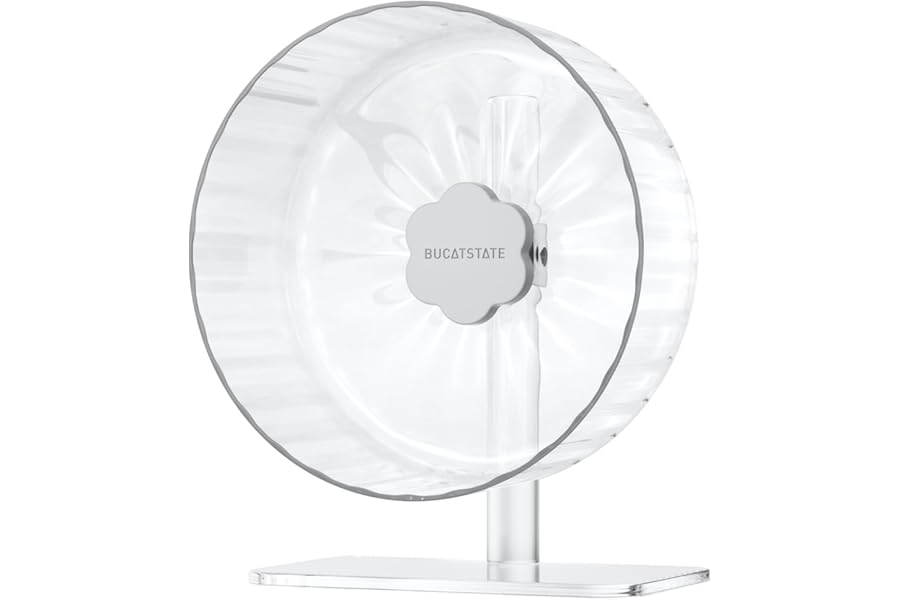 Bucatstate Hamster Wheel Super-Silent 26cm with Adjustable Base Dual-Bearing Exercise Wheel Quiet Spinning Running Wheel for Dwarf Syrian Hamster Gerbils and Other Small Animals