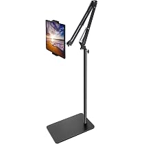Support Mural Pour Tablette Et Smartphone - Bras Extensible, Rotule 360°, Compatible 4,7" à 13" - Pour Cuisine, Bureau, Salle De Sport