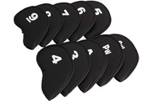 ‎LL-GOLF LL-Golf ® Golf 10 Schlägerhauben Set für SW - Eisen 9 / Schlägerabdeckung/Golfschläger Headcover/Haube/Eisenhauben