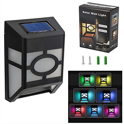 Luz Solar Exterior,3D.Mr.Señor [Versión Última ] 2 LED Foco Solar con Sensor de Movimiento Wireless Seguridad Impermeable Inalámbrico 7 Colores para Jardín Patio1-Paquete(Colores Redondo)