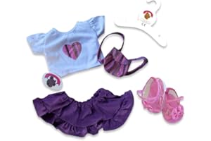 Teddy Bear Clothes Top Skirt - Outfit - Bag & Shoes fits 40cm Build a Bear by Build Your Bears Wardrobe