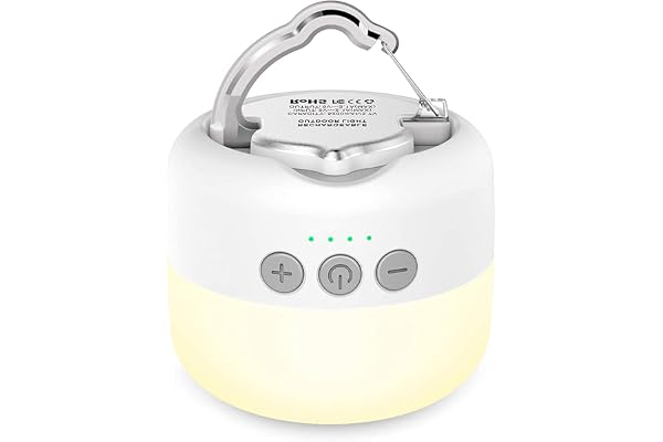 Lanterne de Camping , LED Lampe de Camping avec Rechargeable 5200mAh et 4 Modes d'éclairage Lanterne de torche de Camping pour la Randonnée, la Pêche, les Coupures de Courant à la Maison