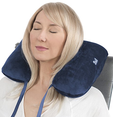 daydream: patentiertes 3-in-1 Nackenkissen mit Mikroperlen, dunkelblau - 2