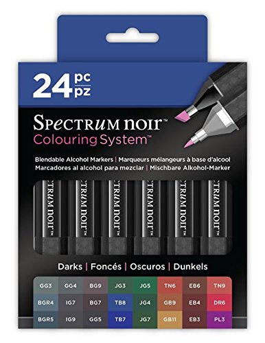 Spectrum Noir 24-pen SET Brights Lights Pastels Darks Next Generation Alcohol Ink Markers Pens Refillable