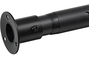 LAIDER HEROS Asta Appendiabiti per Armadio, 43-68cm Bastone Appendiabiti Estensibile con Base Rotonda in Acciaio Inossidabile Regolabile per Armadio Guardaroba per Camera da Letto/Nero Opaco