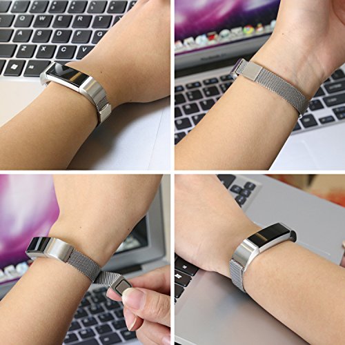 Vancle Armband für Fitbit Alta HR und Fitbit Alta, Verstellbarer Metall Edelstahl Milanaise Ersatz Band mit Magnetverschluss Verschluss für Fitbit Alta HR 2017 / Fitbit Alta 2016 - 5