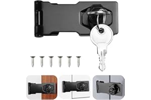 SLTAXAR Lucchetto con Serratura a Viti 4 Pollici Serratura per Porta con Chiave Chiusura di Sicurezza Lucchetto Hasp Blocco per Cassetti con Chiavi per Porte Armadietti Cassetti Casse di Legno, Nero