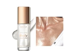 BELIKY GIRL Body Luminizer Shimmer Oil Liquid Highlighter Makeup,Face & Body Glow Shimmer Lotion Radiance All In One Makeup,Waterproof Moisturizing Shimmer Body Oil (Silver)