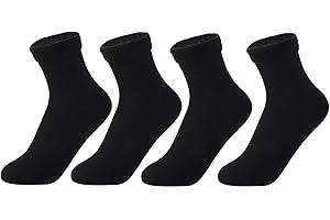 LAKEMON Chaussettes Thermiques d'hiver en Velours pour Femmes, Chaussettes de Neige épaississantes et en Velours, Chaussettes Nues Chaudes de Couleur Unie, Chaussettes pour Dames