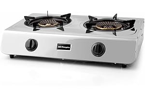 Orbegozo FO 2710 - Hornillo a gas, gas butano o propano, cuerpo INOX, 2 quemadores de triple corona, encendido piezoeléctrico