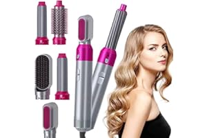 ZIXONCEN 5 in 1 Hair Styler, Hot Air Stylers Hair Dryer Set-with Curlers, Straighten, Volumise and Hairdryer Brushes for Styling, 3 Wind Speed and Temperatur for All Hair Types
