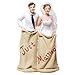 Produktbild Dekoration Hochzeit Brautpaar Hochzeitspaar Tortenfigur Tortenaufsatz Cake Topper "Paar Sackhüpfen Just Married" 13 x 8 cm