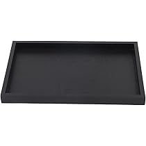 Serviertablett Aus Massivem Holz, Rechteckig – Schwarz, Elegant & Praktisch