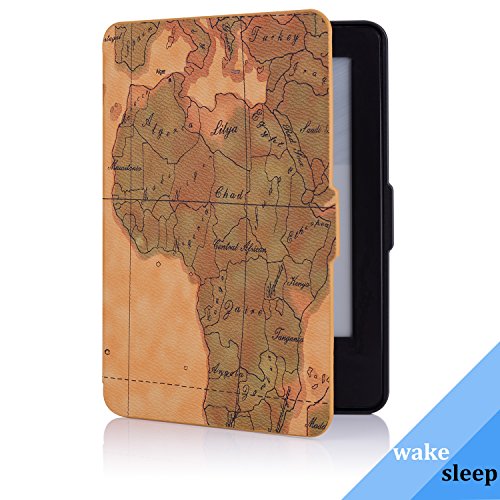 Kindle 7.Gen Hülle Case – MoKo Superleicht PU Leder Tasche Schutzhülle Schale für Amazon E-reader Kindle (7. Generation – 2014 Modell)(Nur Geeignet für Kindle 2014 Modell mit Touchscreen), Map H - 3